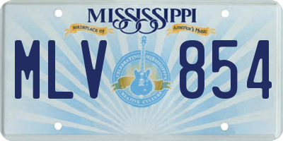 MS license plate MLV854