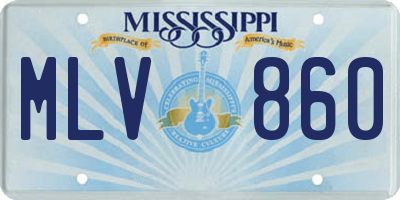 MS license plate MLV860