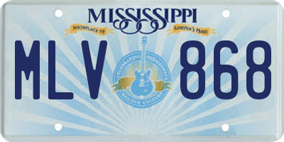 MS license plate MLV868