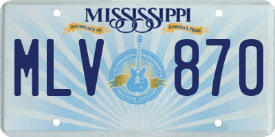 MS license plate MLV870