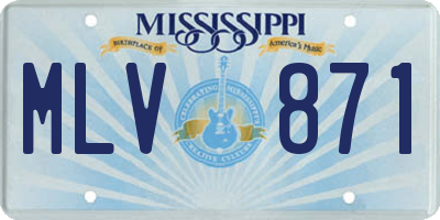 MS license plate MLV871