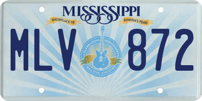 MS license plate MLV872
