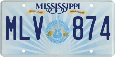 MS license plate MLV874