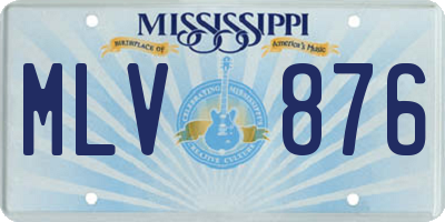 MS license plate MLV876