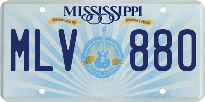 MS license plate MLV880