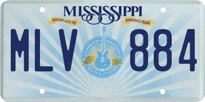 MS license plate MLV884