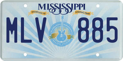 MS license plate MLV885