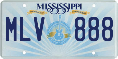 MS license plate MLV888