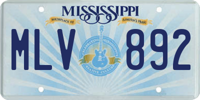 MS license plate MLV892