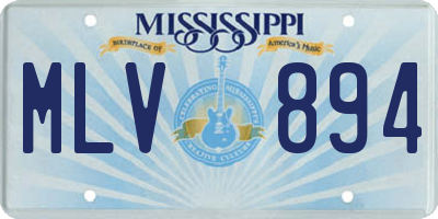 MS license plate MLV894