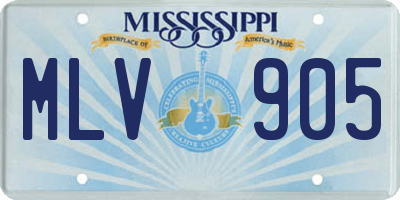 MS license plate MLV905