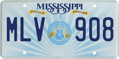 MS license plate MLV908