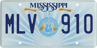 MS license plate MLV910