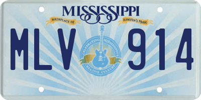 MS license plate MLV914