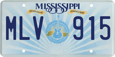 MS license plate MLV915
