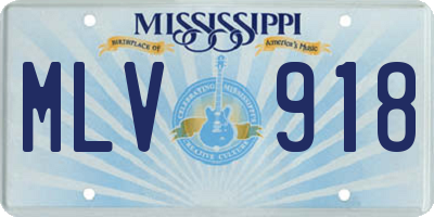 MS license plate MLV918