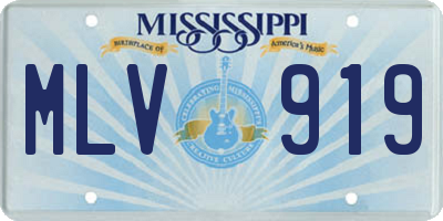 MS license plate MLV919