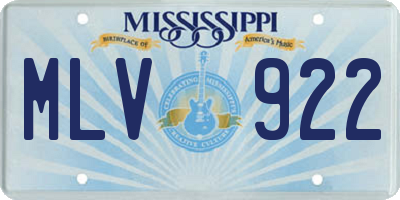 MS license plate MLV922