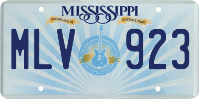MS license plate MLV923