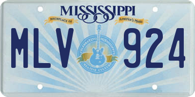MS license plate MLV924