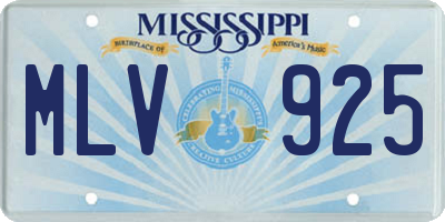 MS license plate MLV925