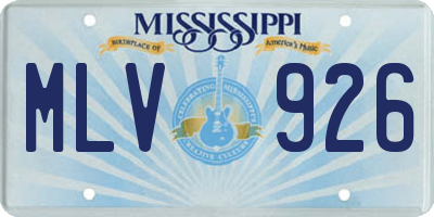 MS license plate MLV926