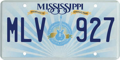 MS license plate MLV927