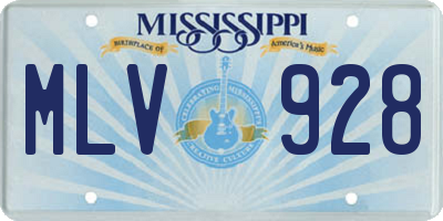 MS license plate MLV928