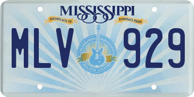 MS license plate MLV929