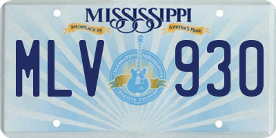 MS license plate MLV930
