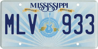 MS license plate MLV933