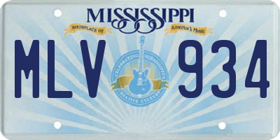 MS license plate MLV934