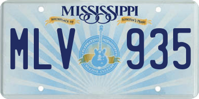 MS license plate MLV935