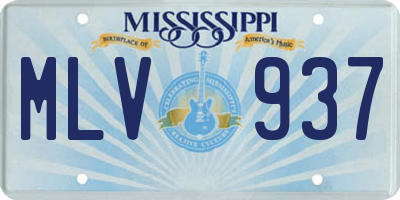 MS license plate MLV937