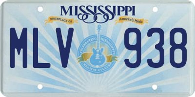 MS license plate MLV938