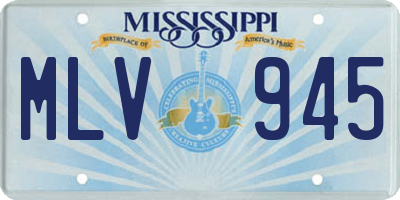 MS license plate MLV945