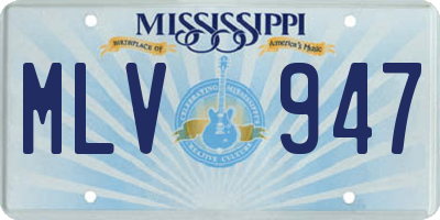 MS license plate MLV947