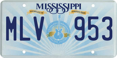 MS license plate MLV953