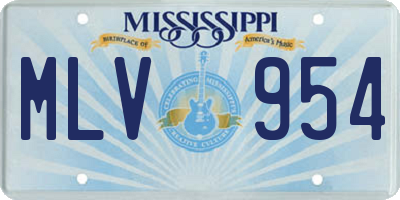MS license plate MLV954