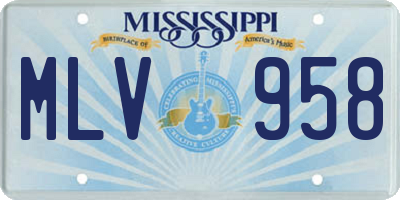 MS license plate MLV958