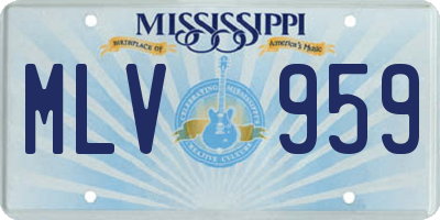 MS license plate MLV959