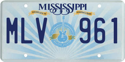 MS license plate MLV961