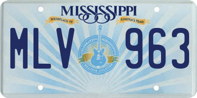 MS license plate MLV963