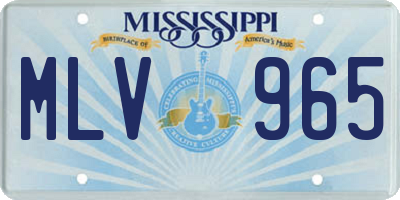MS license plate MLV965