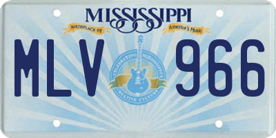 MS license plate MLV966
