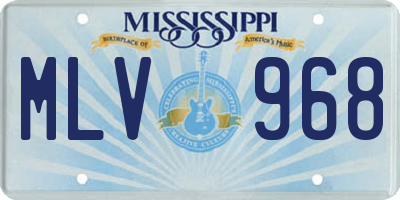 MS license plate MLV968