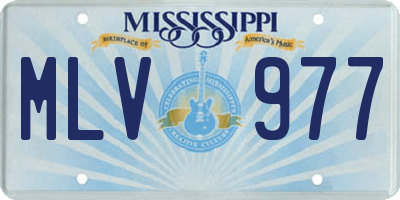 MS license plate MLV977