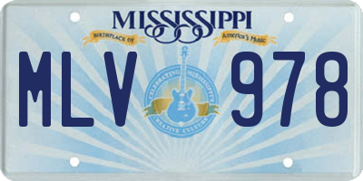 MS license plate MLV978