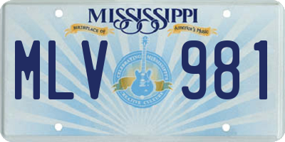 MS license plate MLV981