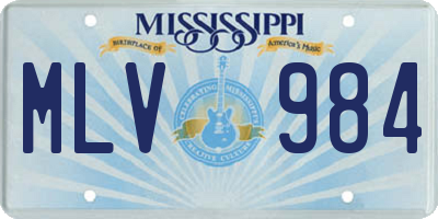 MS license plate MLV984